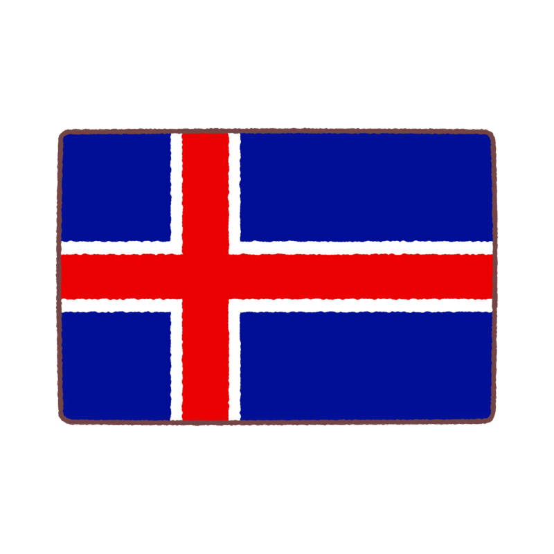 アイスランド（iceland）国旗のイラスト