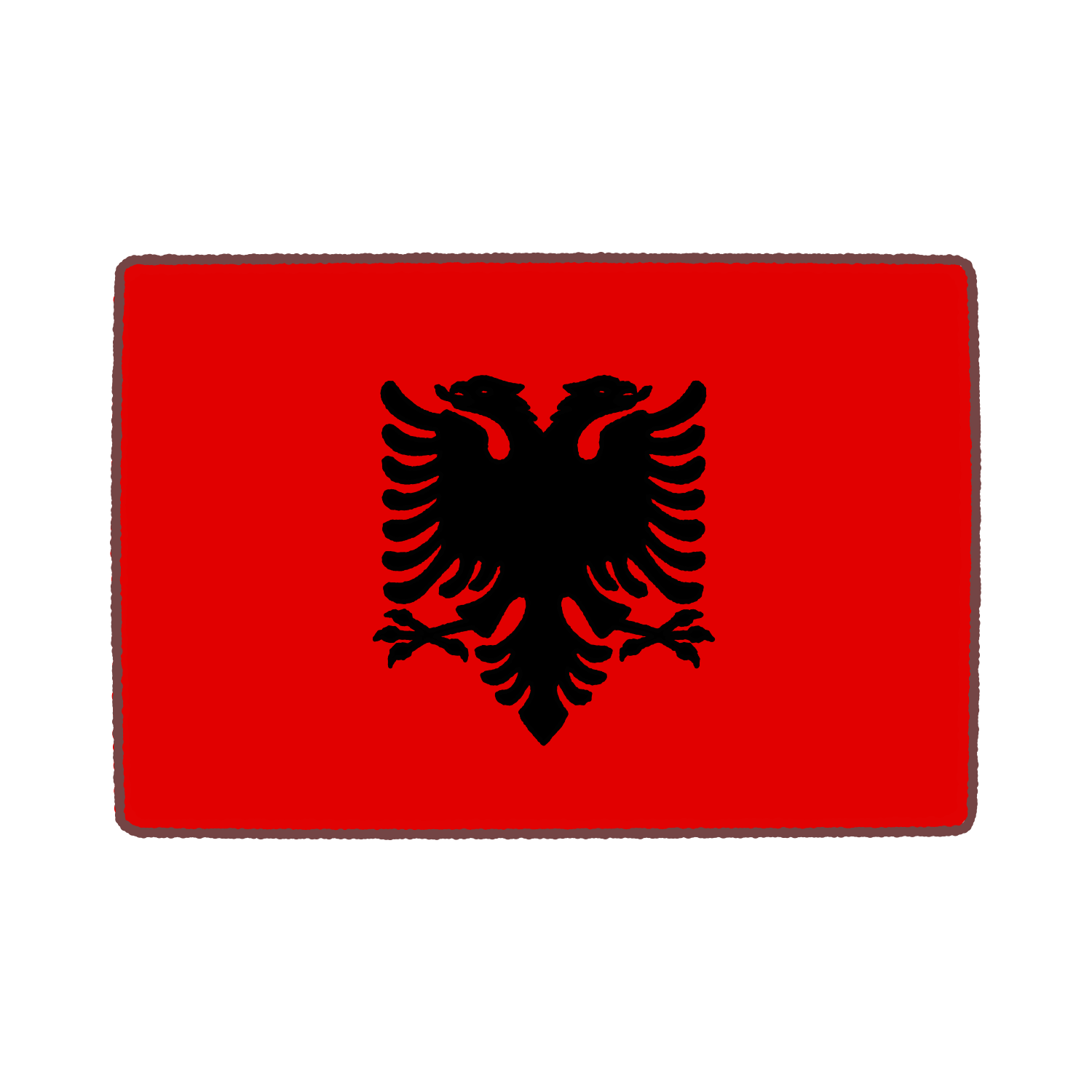 アルバニア国旗のイラスト
