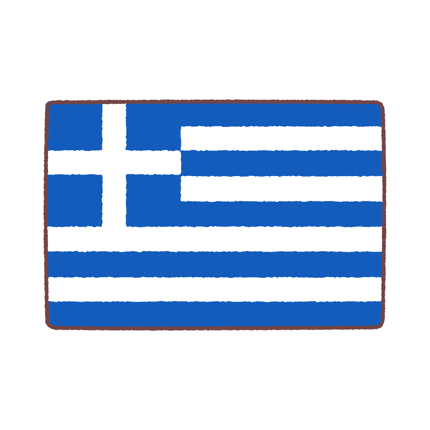 ギリシャ国旗のイラスト