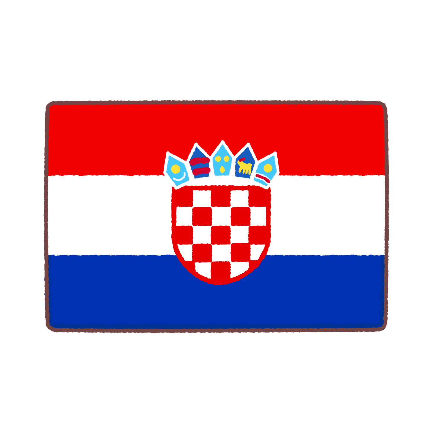 クロアチア国旗のイラスト