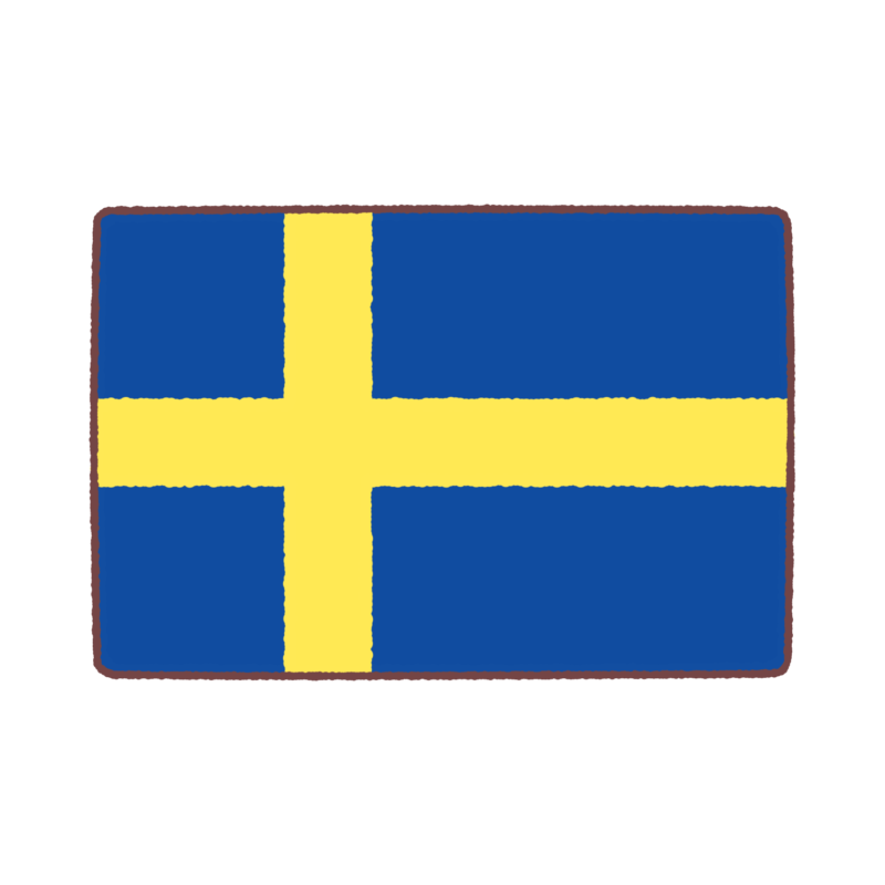 スウェーデン（sweden）国旗のイラスト