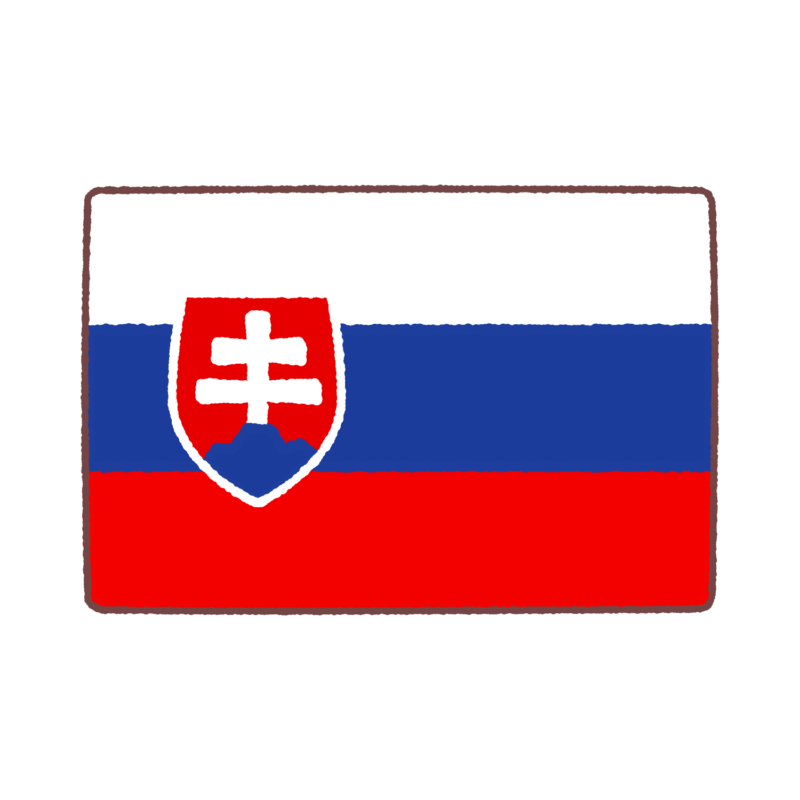 スロバキア（slovakia）国旗のイラスト