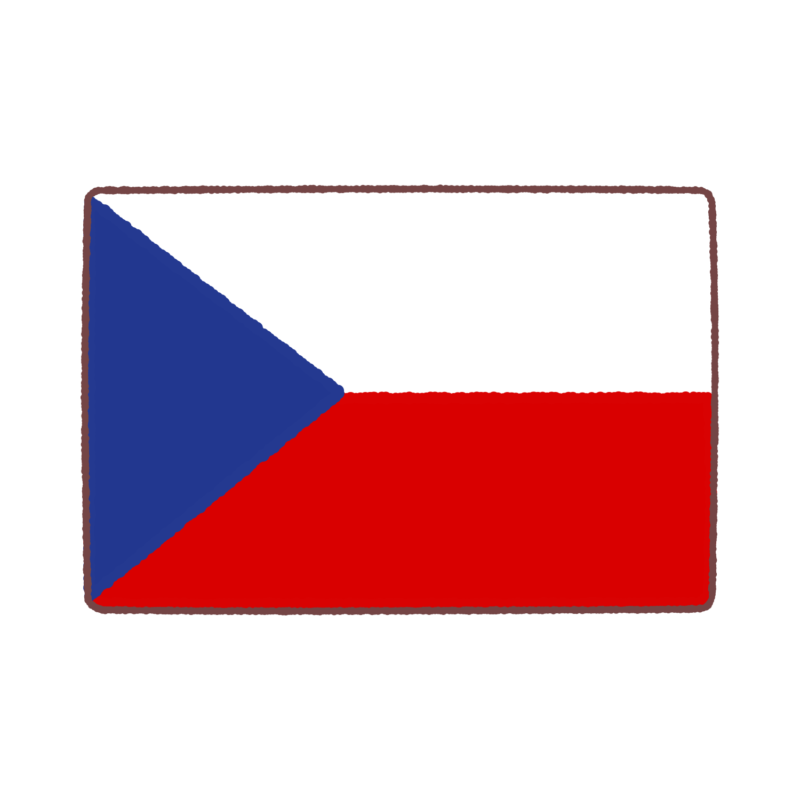 チェコ国旗のイラスト