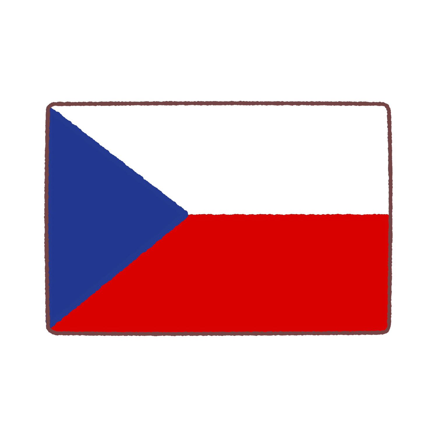 チェコ国旗のイラスト
