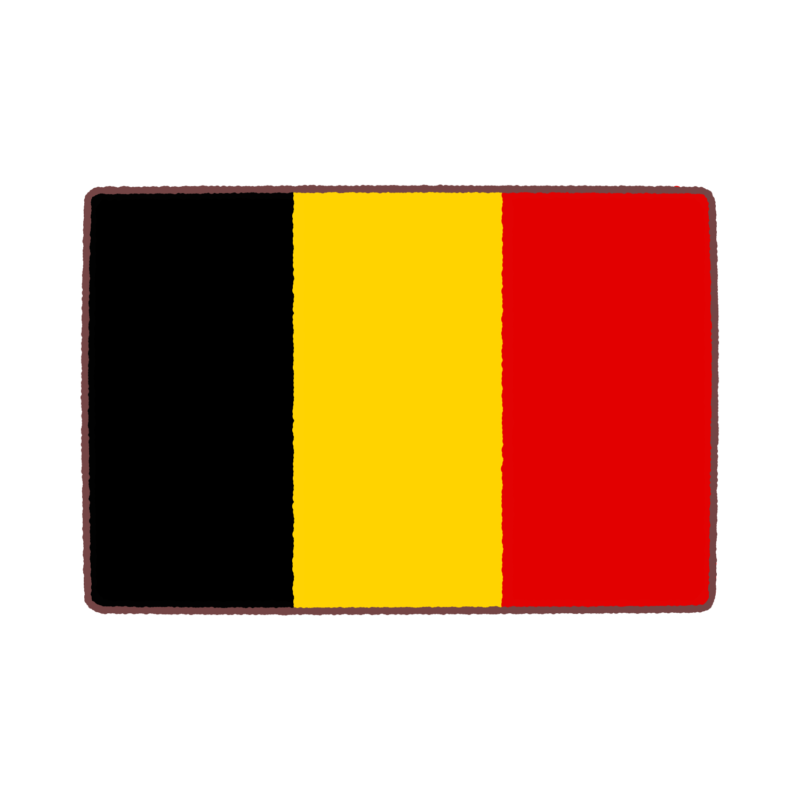 ベルギー（belgium）国旗のイラスト