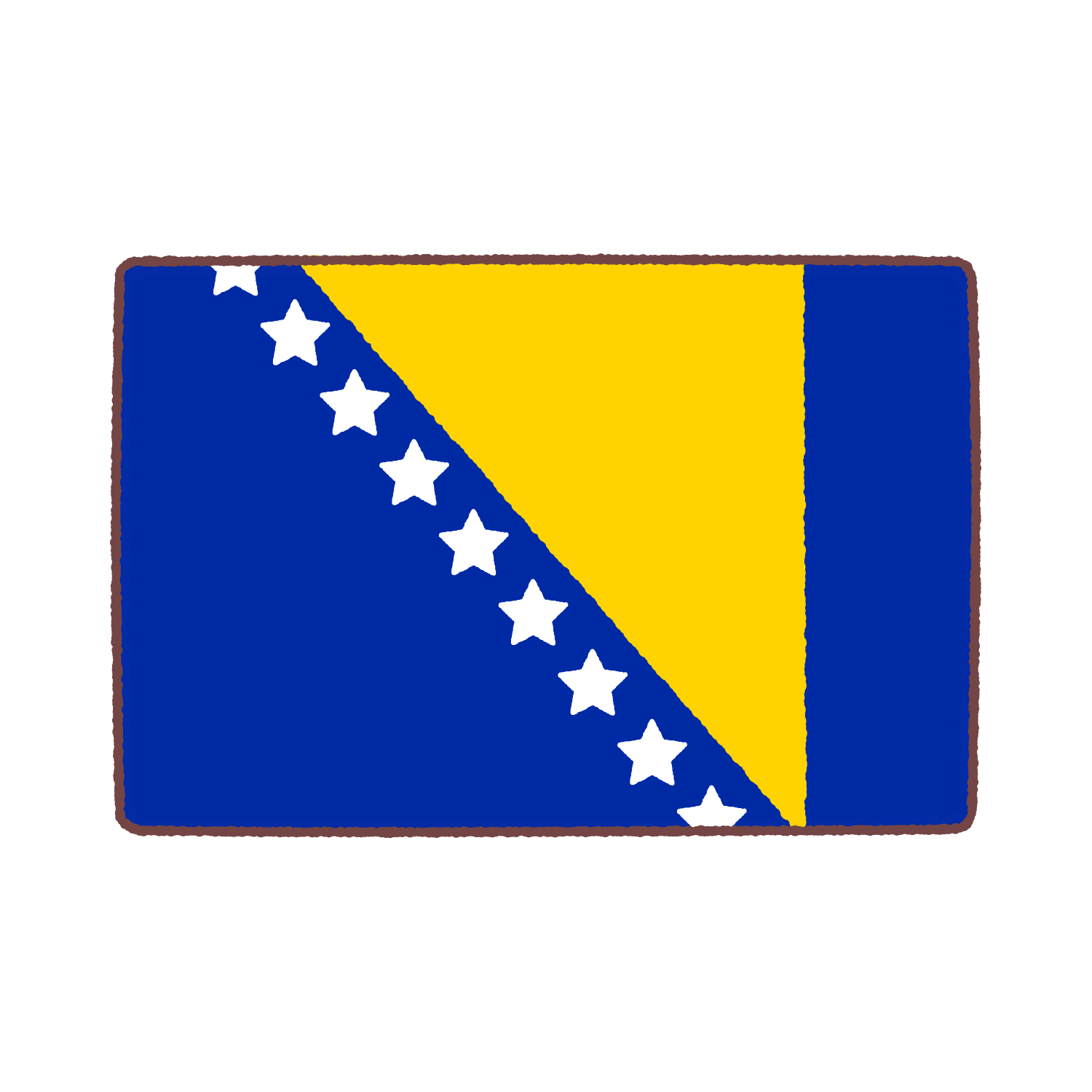 ボスニア・ヘルツェゴビナ国旗のイラスト