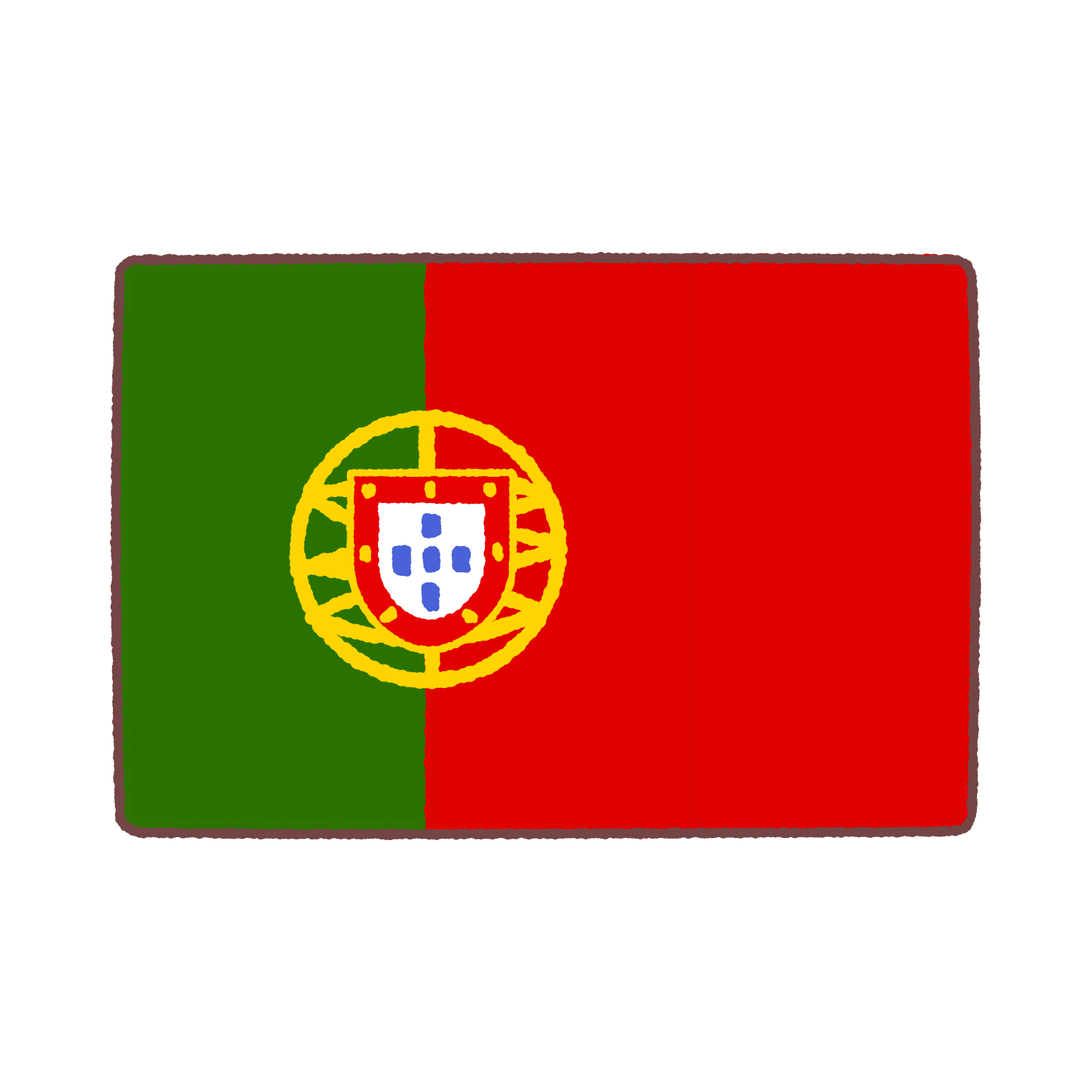 ポルトガル国旗のイラスト