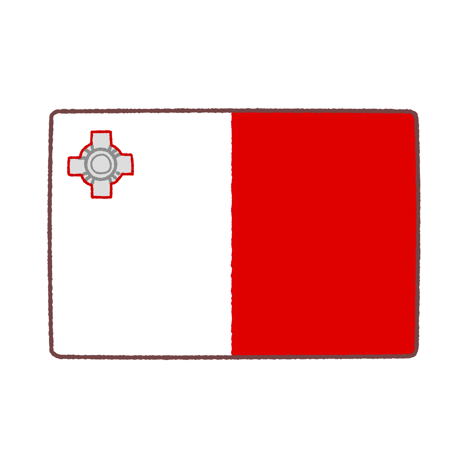 マルタ国旗のイラスト