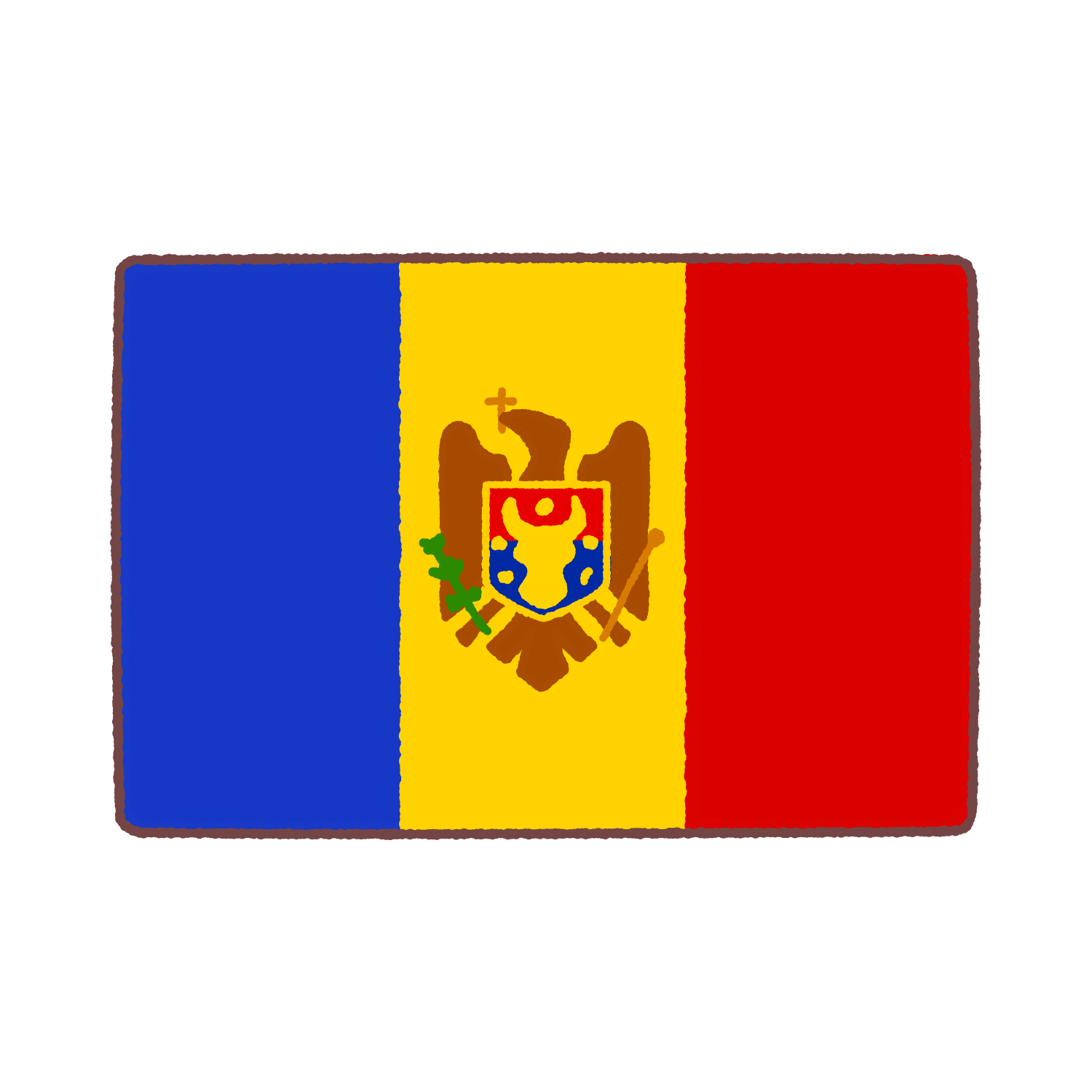 モルドバ国旗のイラスト