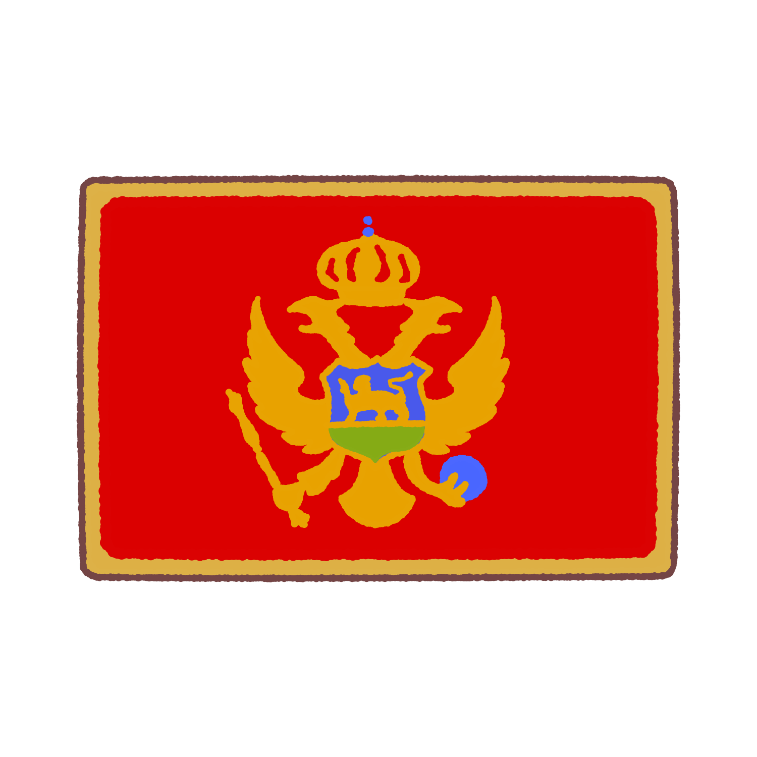 モンテネグロ（montenegro）国旗のイラスト