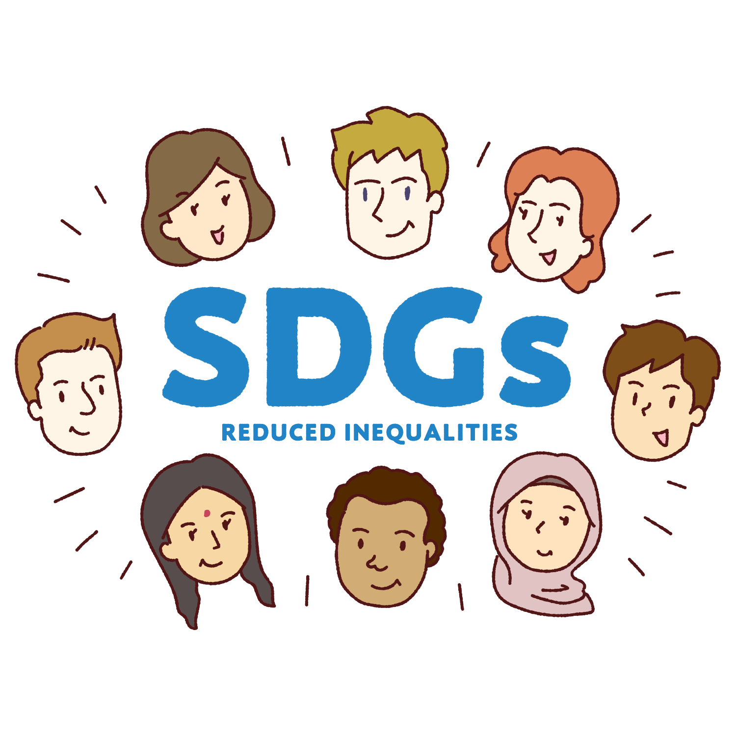 SDGs（人や国の不平等をなくそう）のイラスト