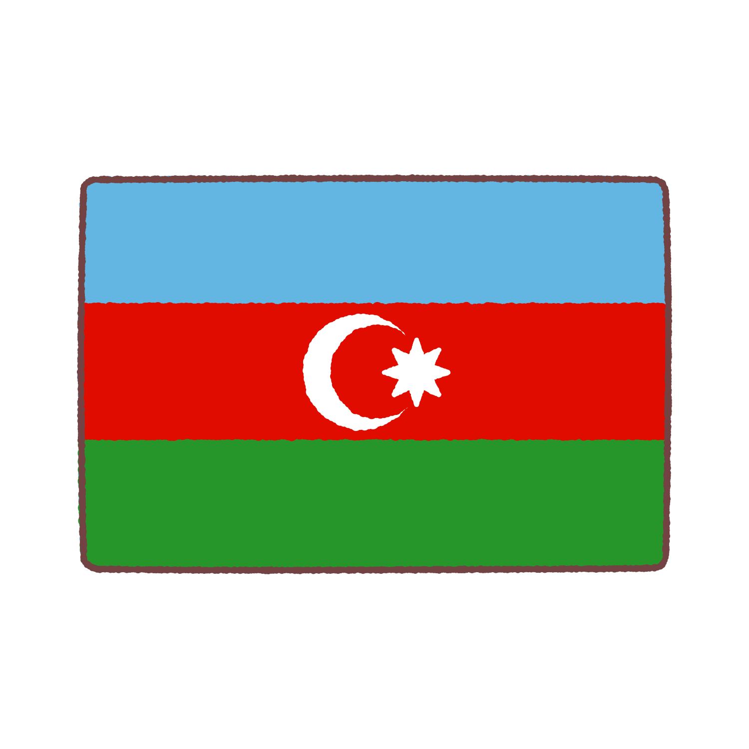 アゼルバイジャン国旗のイラスト