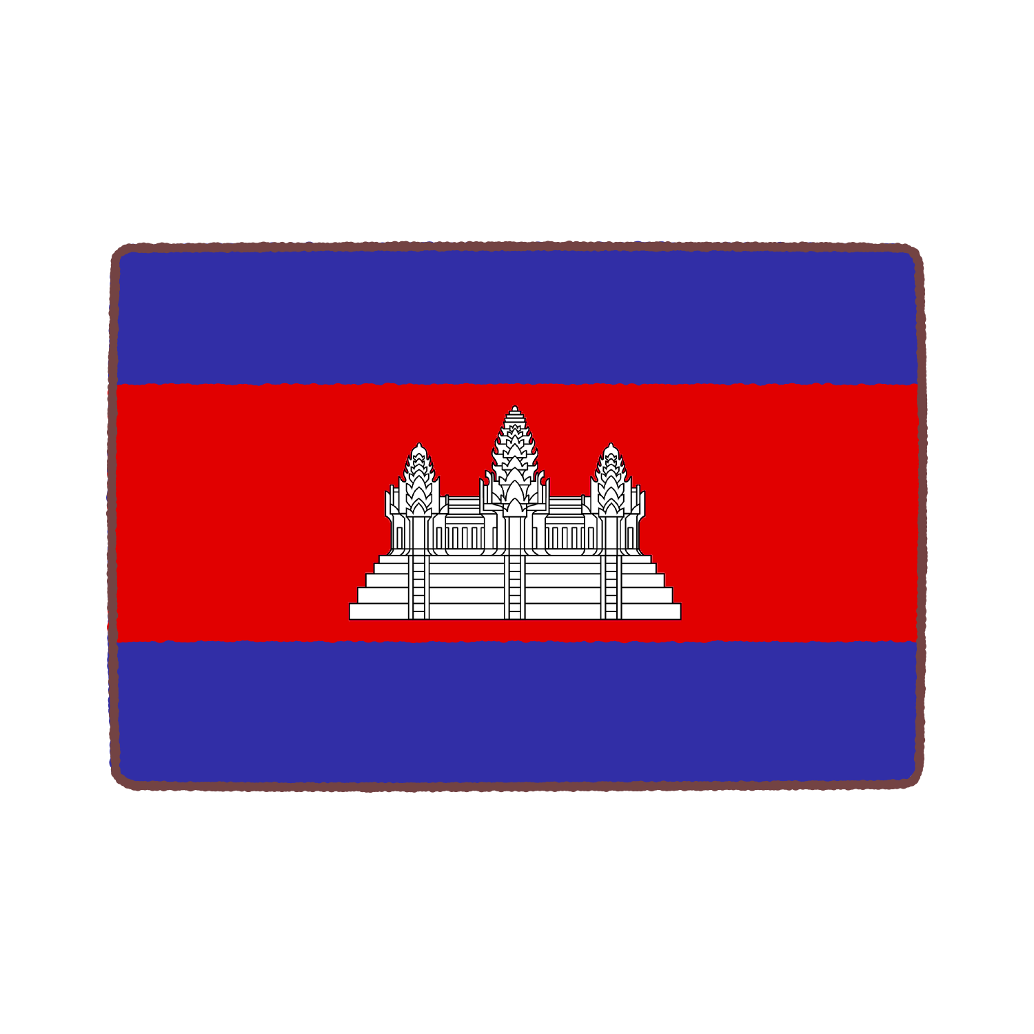 カンボジア国旗のイラスト