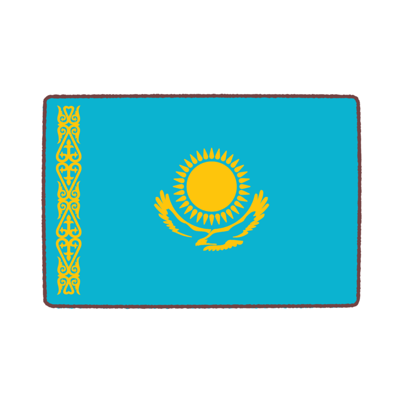 カザフスタン国旗のイラスト