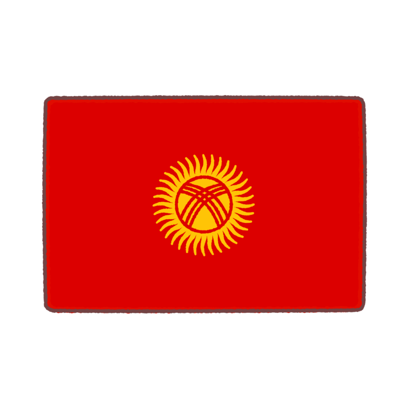 キルギス国旗のイラスト