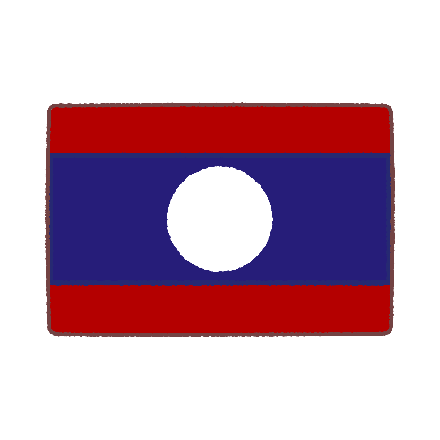 ラオス国旗のイラスト