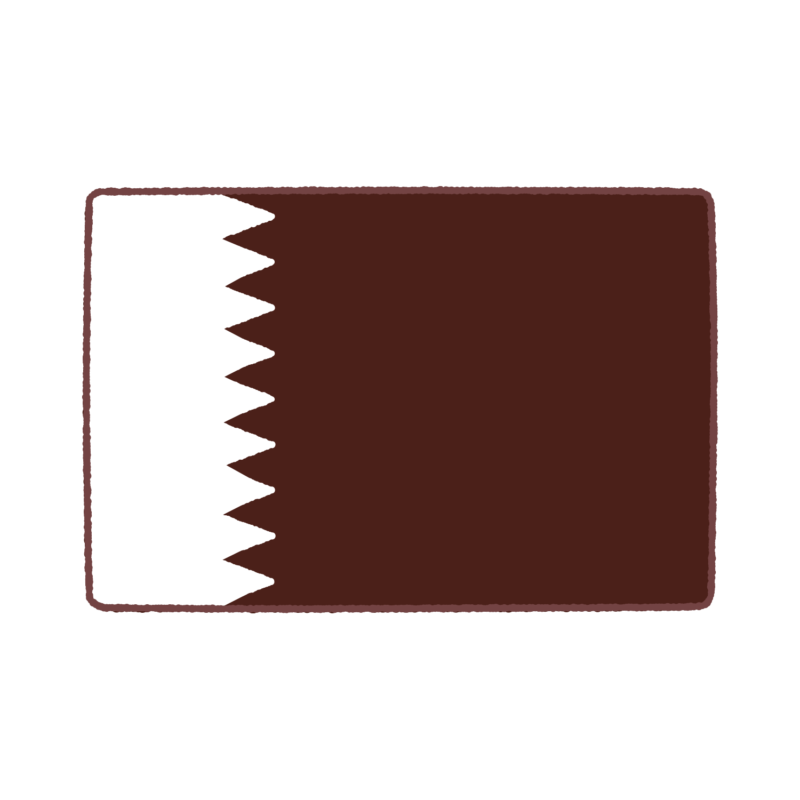 カタール国旗のイラスト