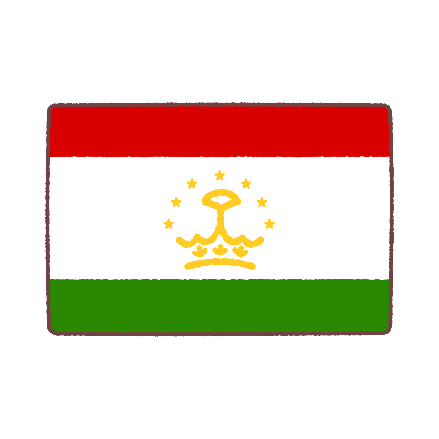 タジキスタン国旗のイラスト