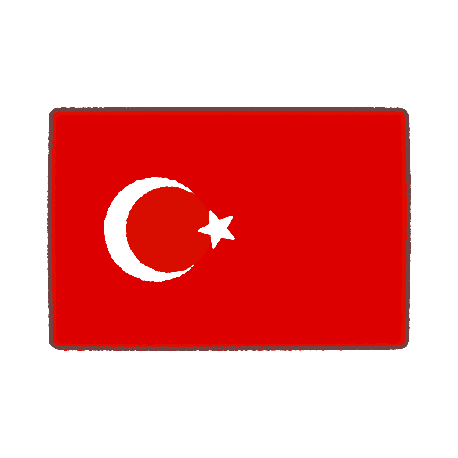 トルコ国旗のイラスト