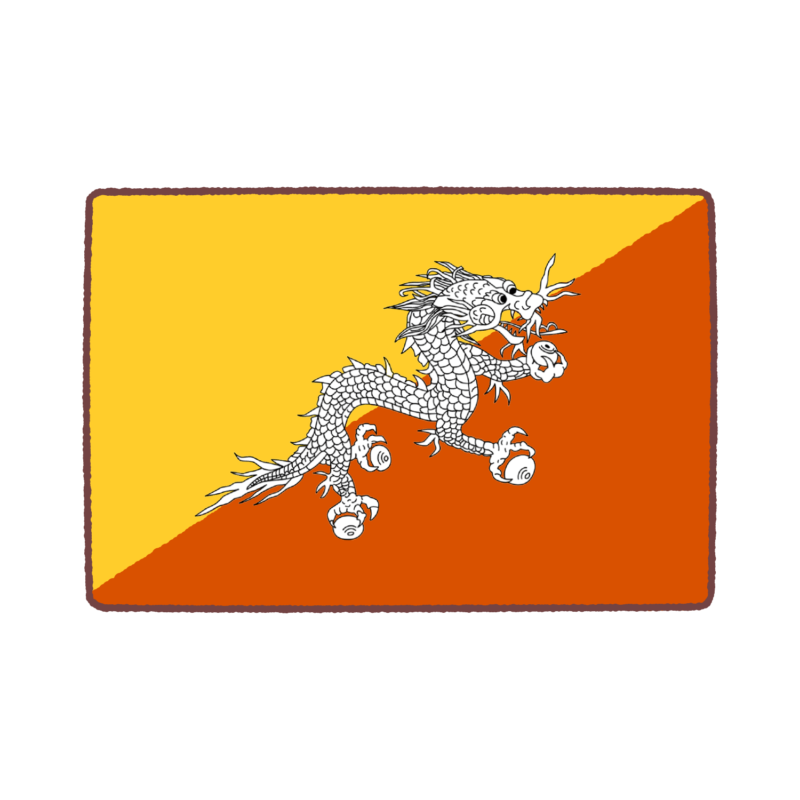 ブータン王国国旗のイラスト
