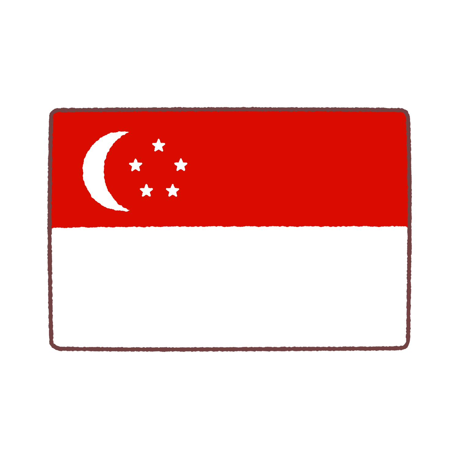 シンガポール国旗のイラスト