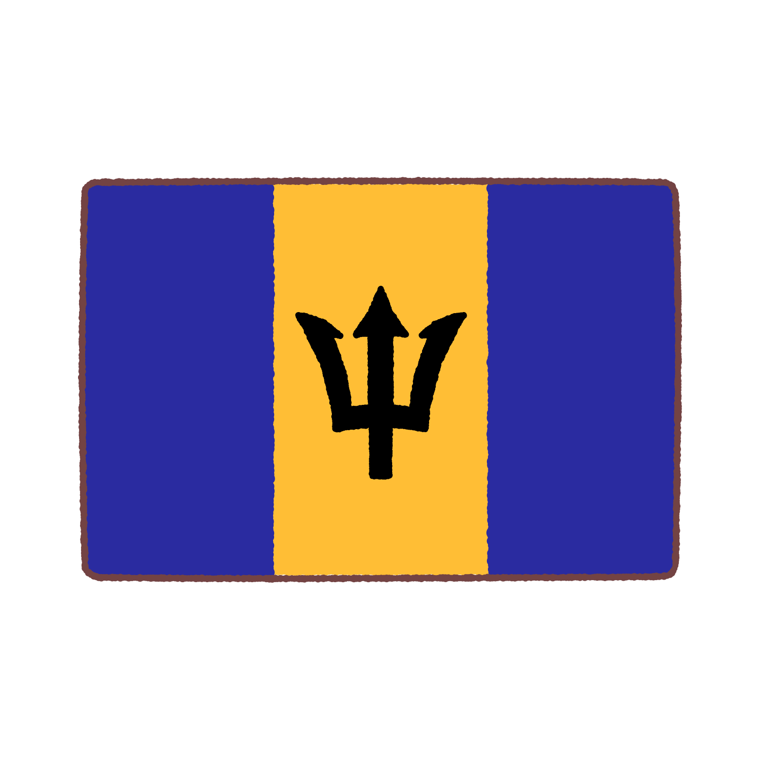 バルバドス国旗のイラスト