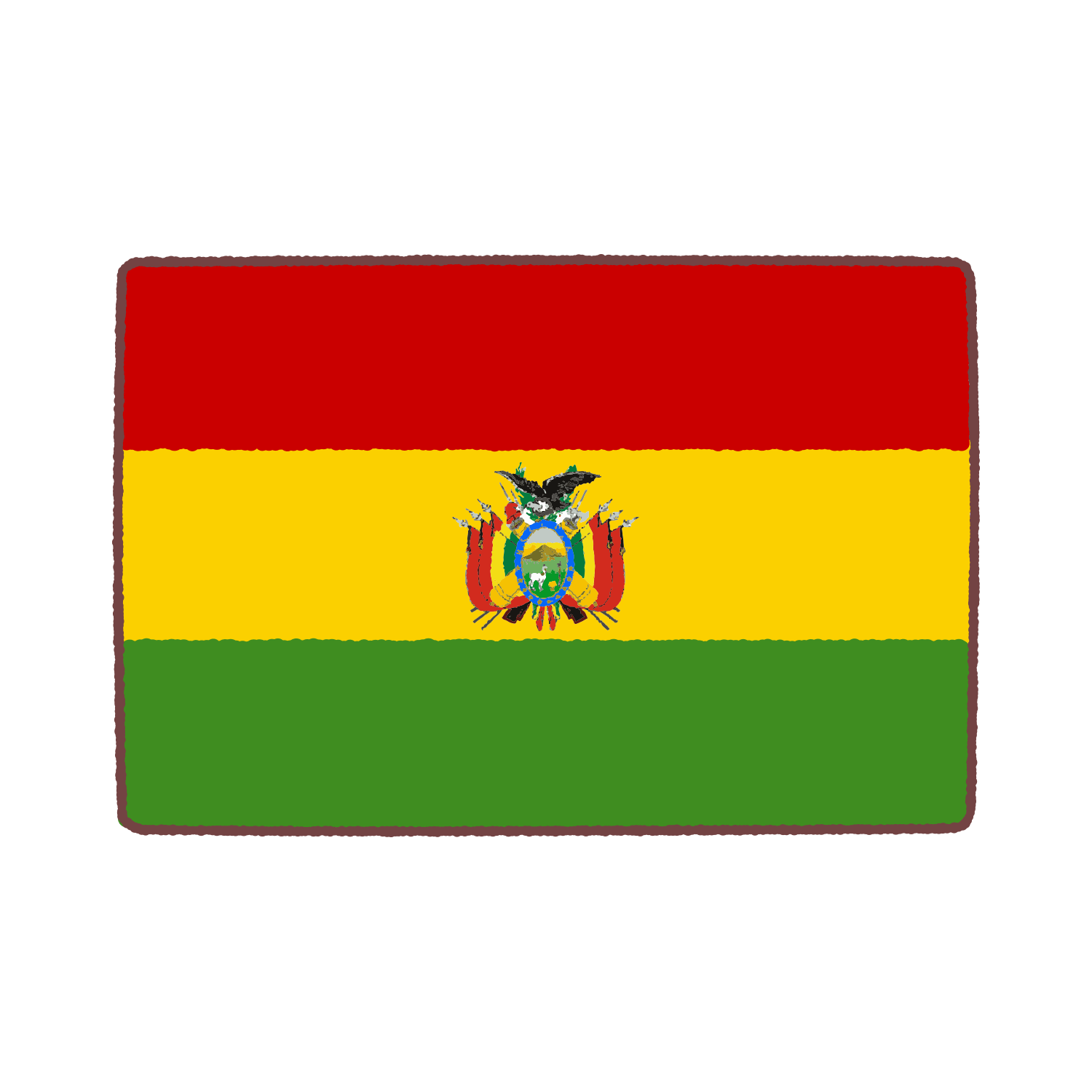ボリビア国旗のイラスト