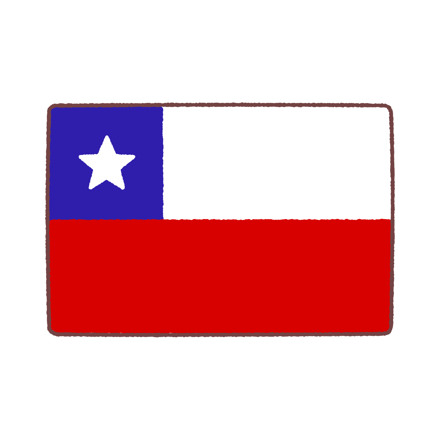 チリ国旗のイラスト