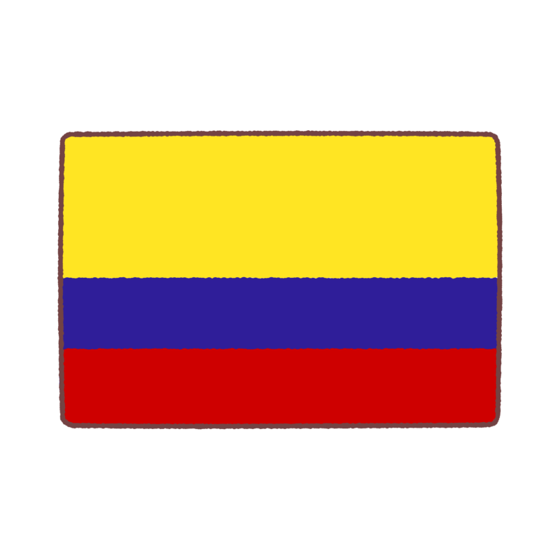 コロンビア国旗のイラスト
