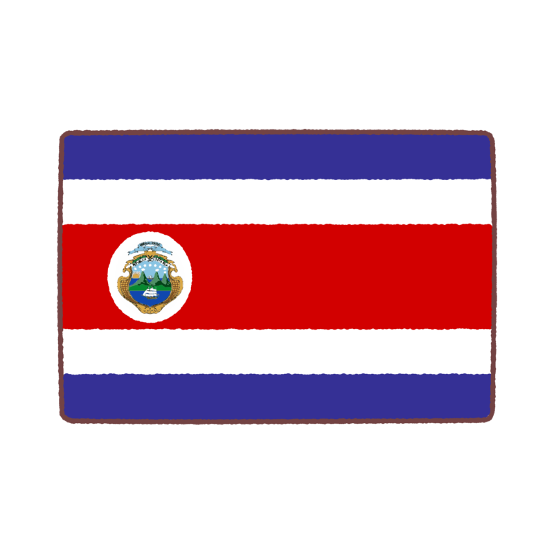 コスタリカ国旗のイラスト