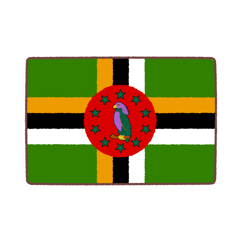 ドミニカ国旗のイラスト