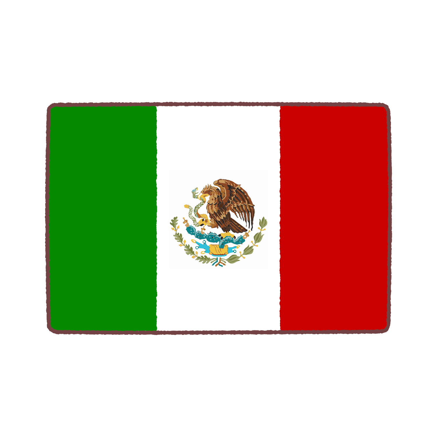 メキシコ国旗のイラスト