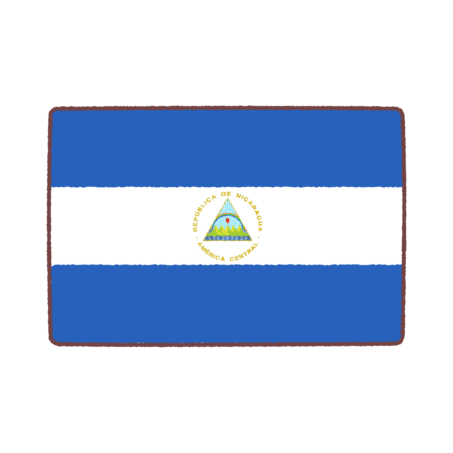 ニカラグア国旗のイラスト