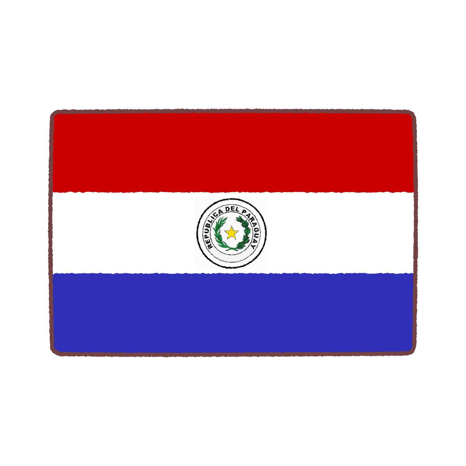 パラグアイ国旗のイラスト