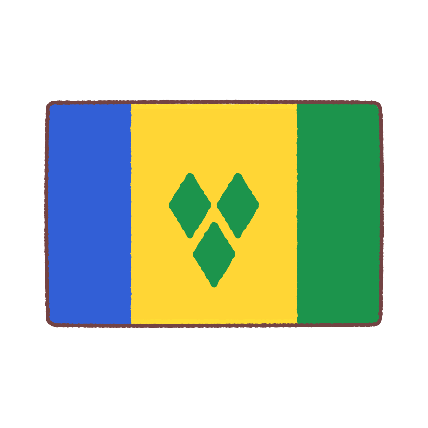 セントビンセント・グレナディーン諸島国旗のイラスト