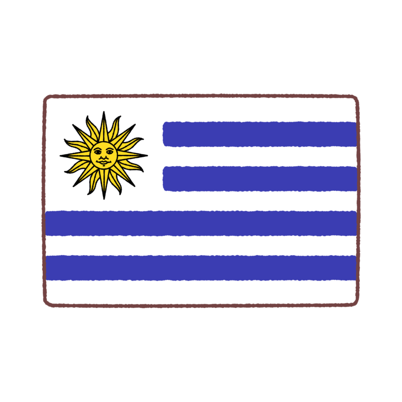 ウルグアイ国旗イラスト