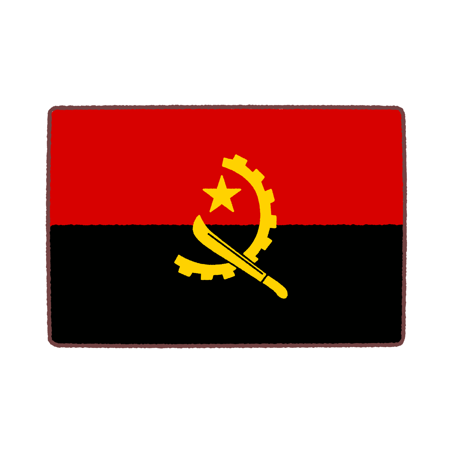 アンゴラ国旗のイラスト