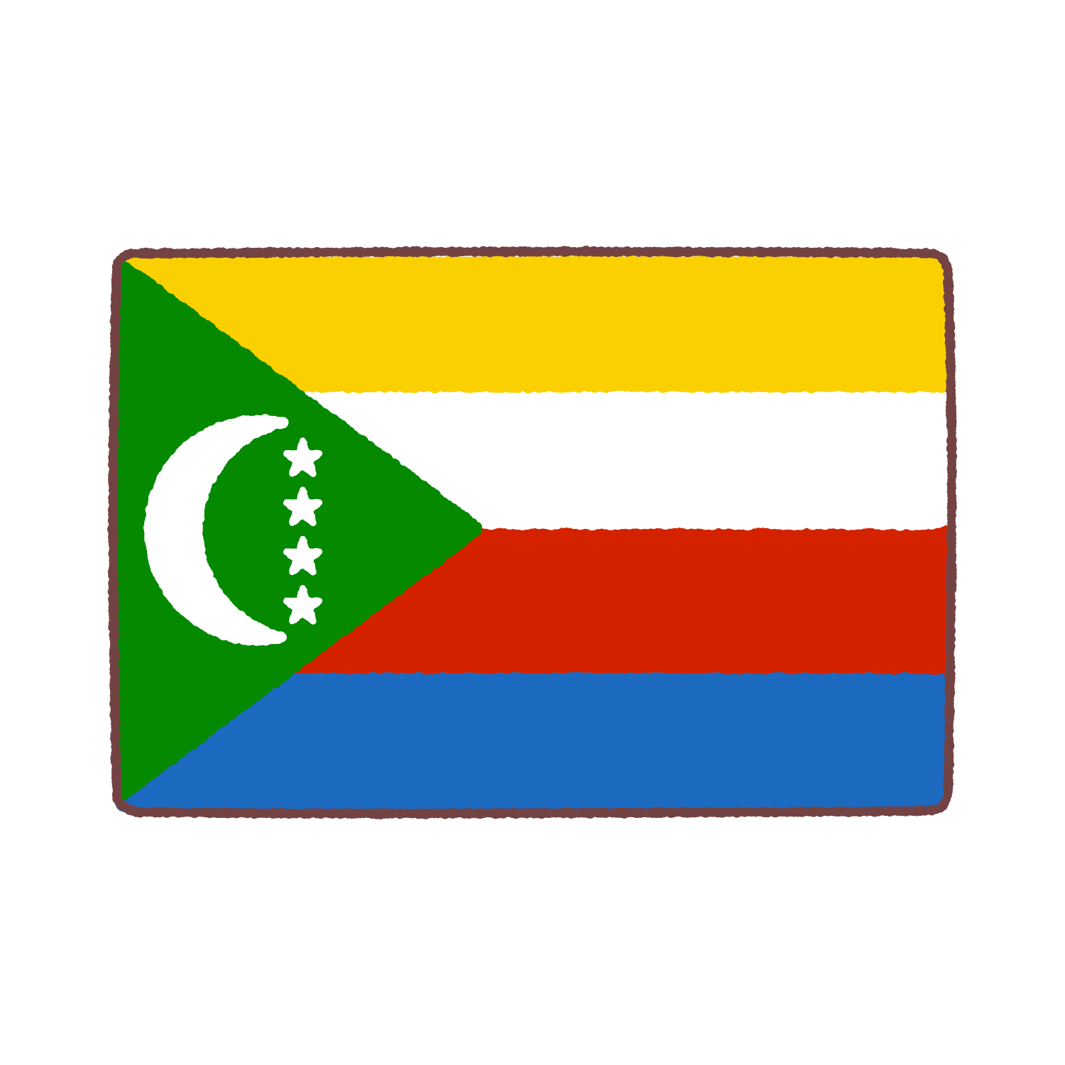 コモロ国旗のイラスト