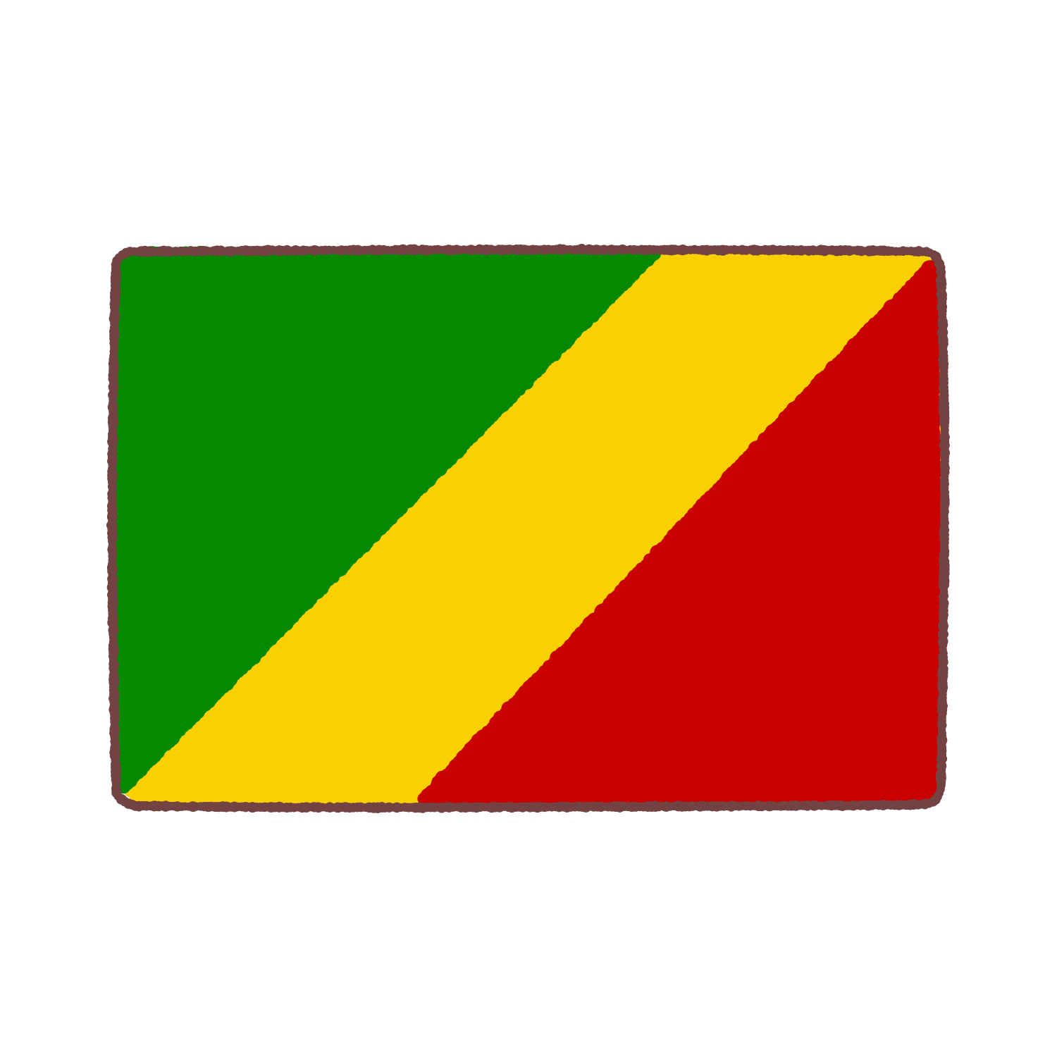 コンゴ国旗のイラスト