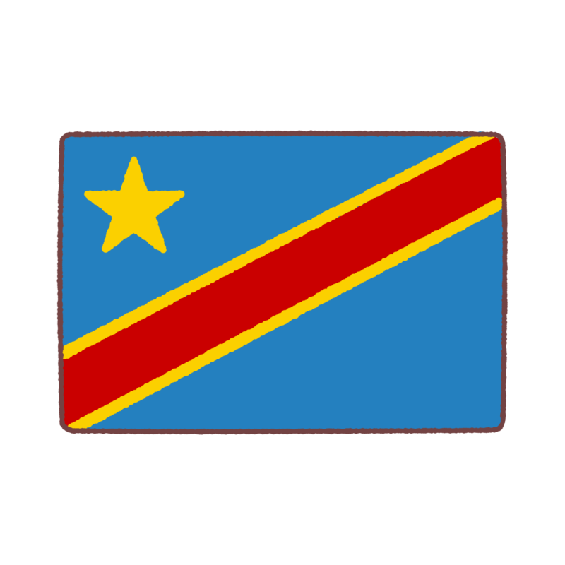 コンゴ民主共和国国旗のイラスト