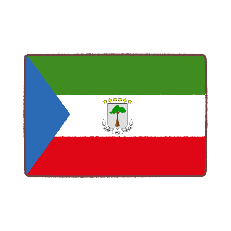 赤道ギニア国旗のイラスト
