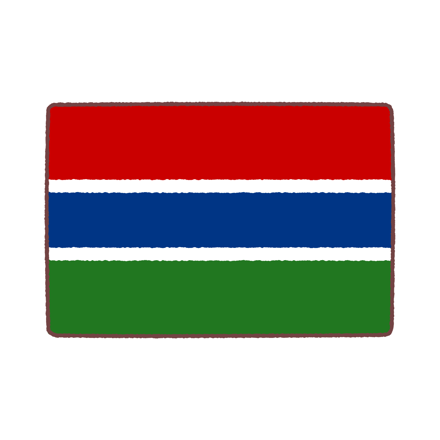 ガンビア国旗のイラスト