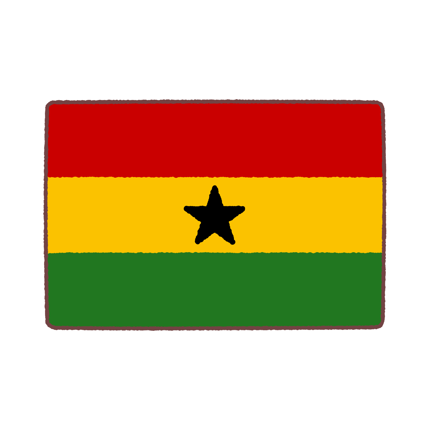 ガーナ国旗のイラスト
