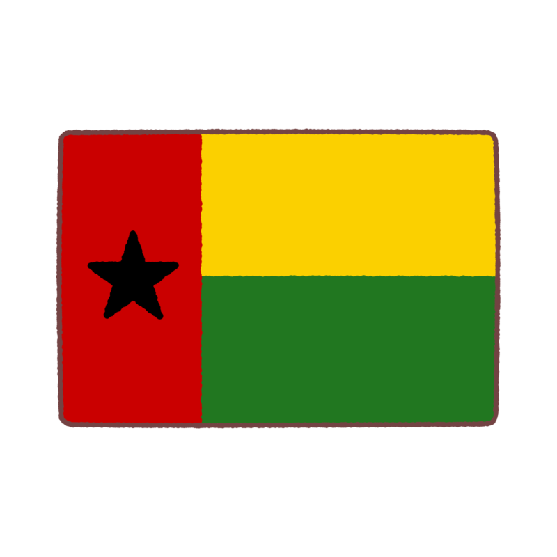 ギニアビサウ国旗のイラスト