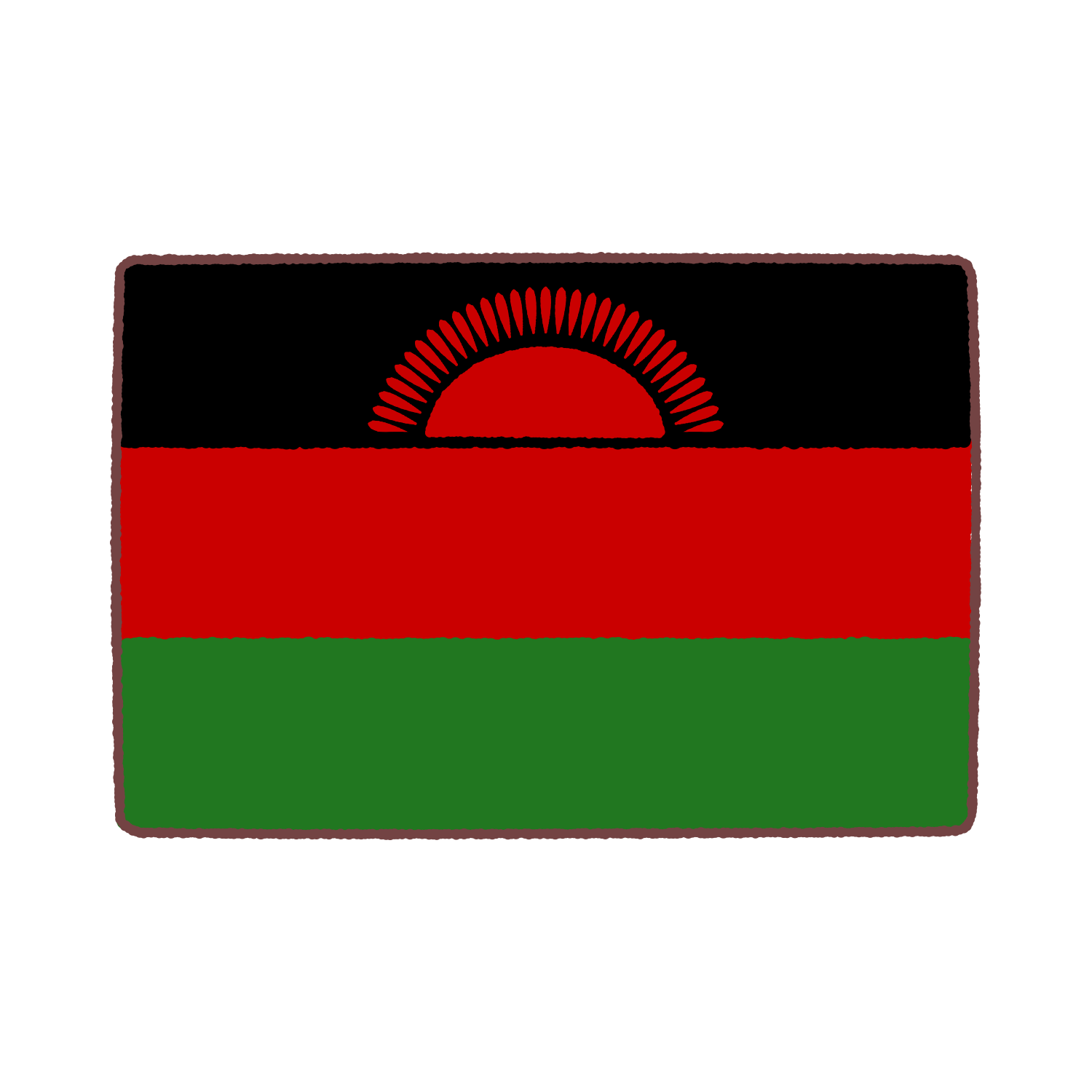 マラウイ国旗のイラスト