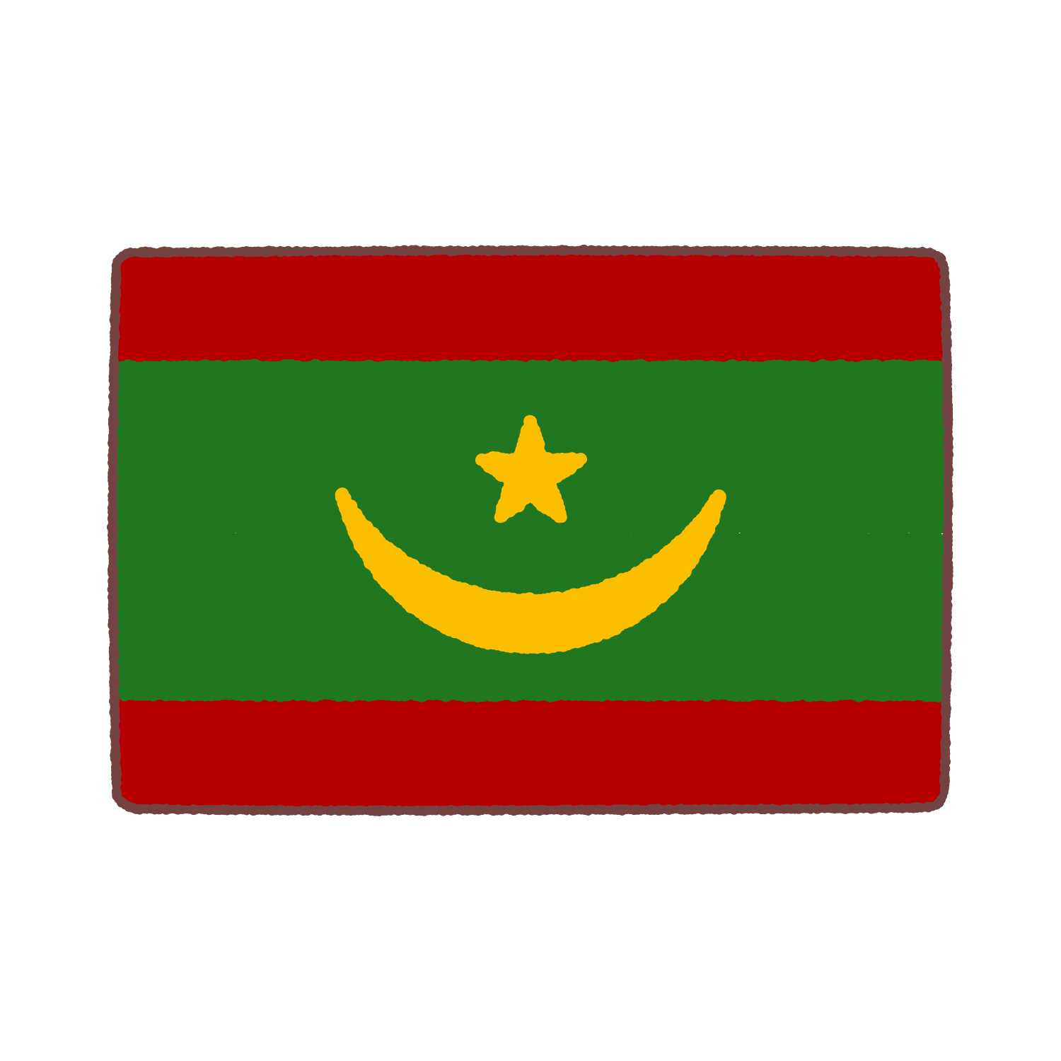 モーリタニア国旗のイラスト