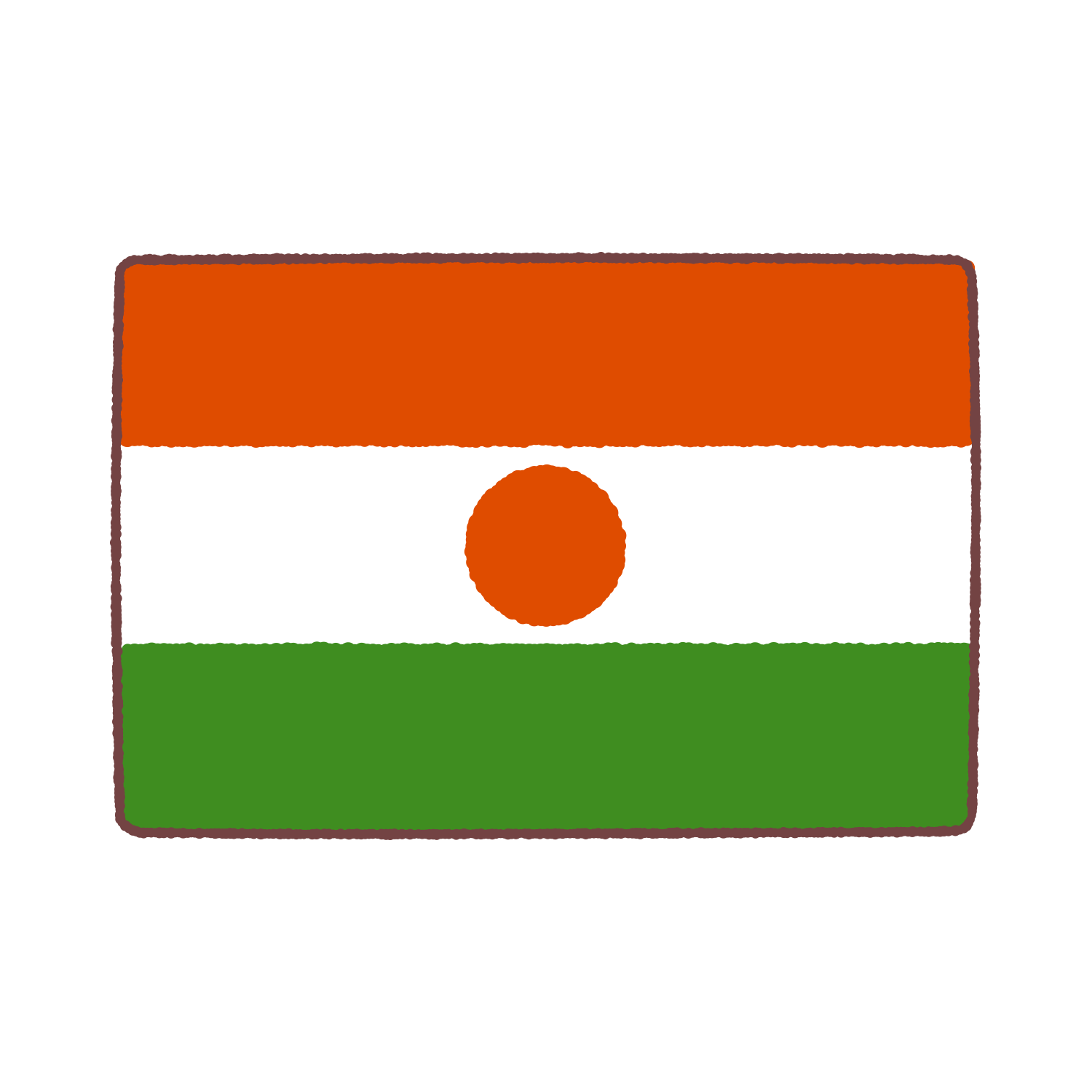 ニジェール国旗のイラスト