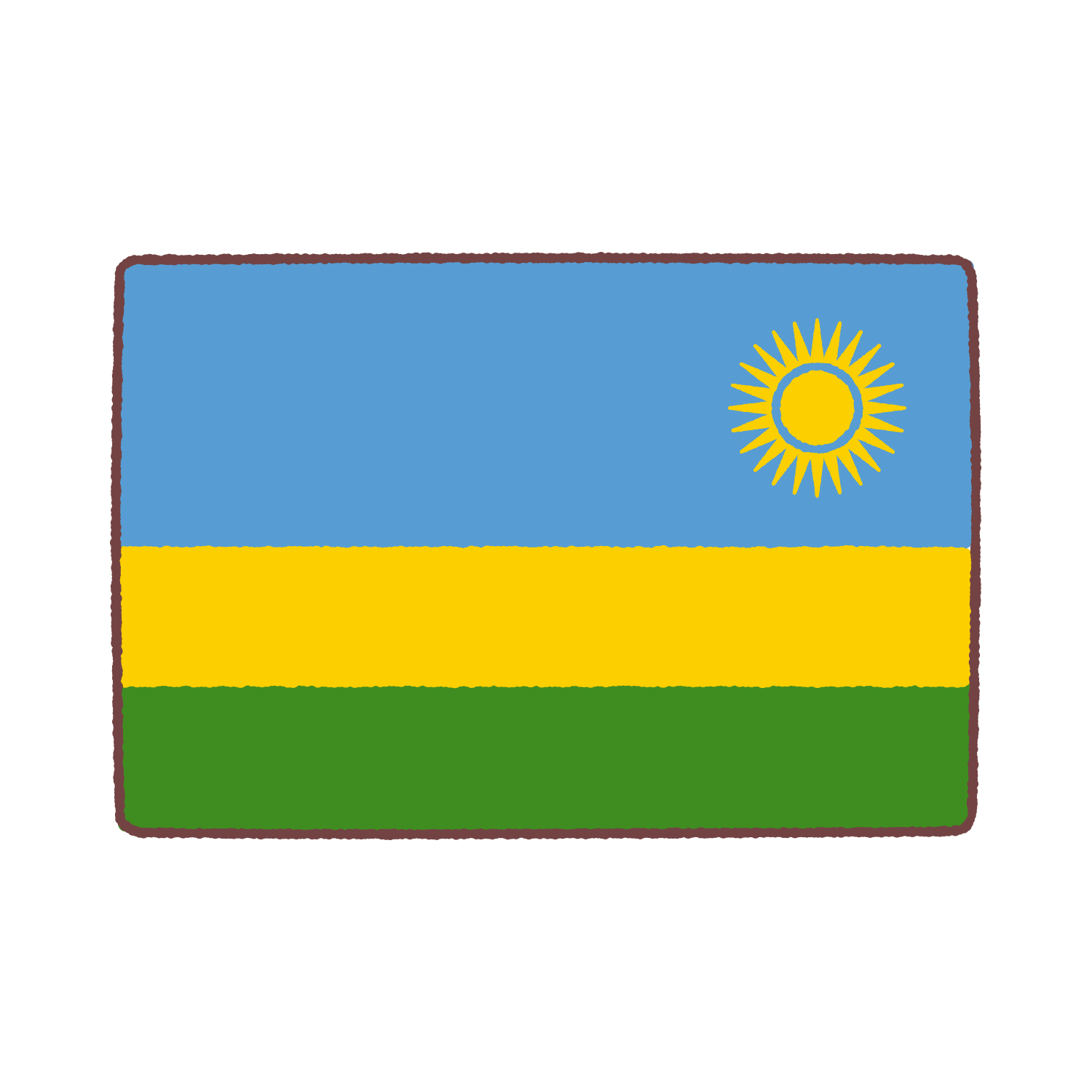 ルワンダ国旗のイラスト