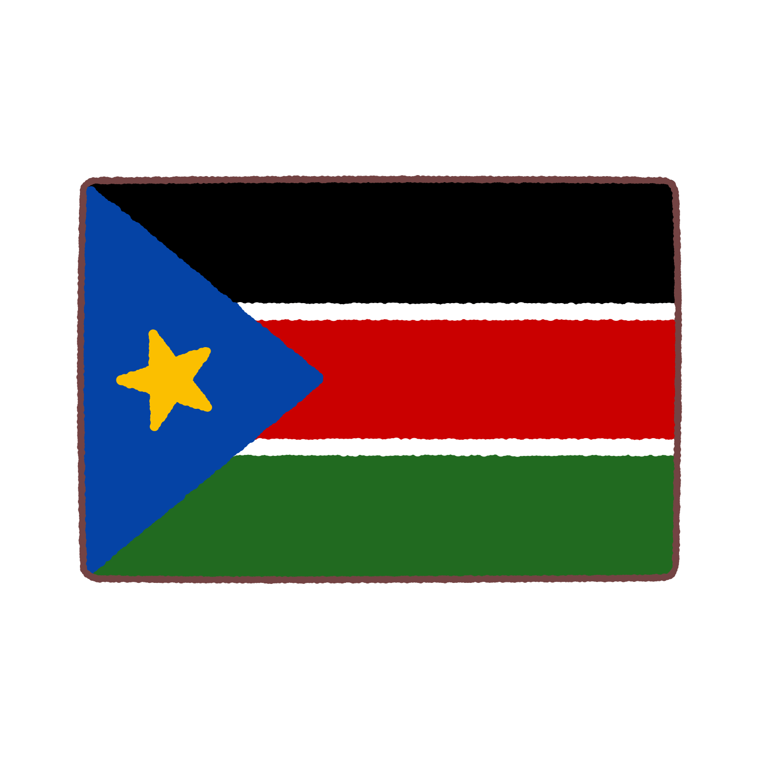 南スーダン国旗のイラスト