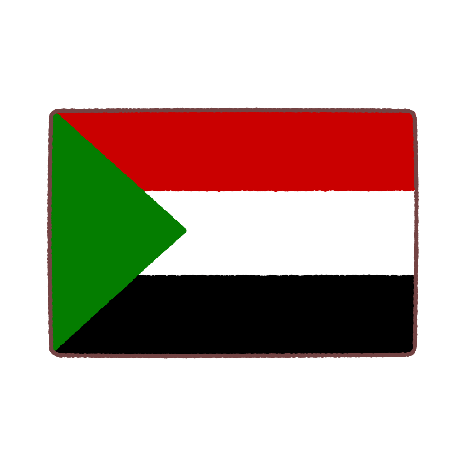 スーダン国旗のイラスト